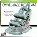 3-Inch Tilting Drill Press Vise, 360° Swivel Base, 0-90° Angle Adjustment, Heavy Duty Benchtop Clamping Vise for Milling, Drilling Machine, Precision Metalworking Tool