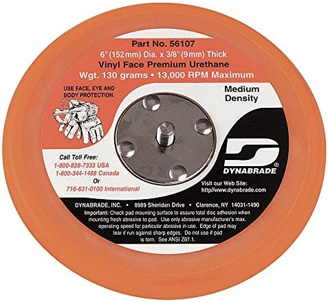 Dynabrade (59025) Dynorbital-Spirit 6" (152 mm) Diameter Random Orbital Sander, Non-Vacuum | Proportionate 3/16" (5 mm) Diameter Orbit | 12000 RPM Pneumatic Motor, Air Lube, Vinyl and Hook Face Pads
