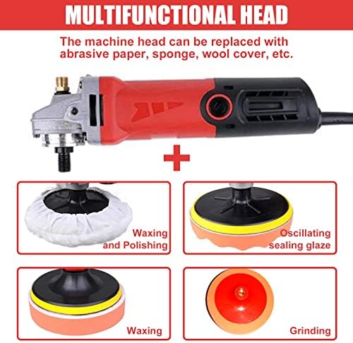 Wet Polisher with 4'' Diamond Polishing Pad Tools Kit, Variable Speeds, 860W/110V Wet Buffer, Low-noise Buffing Machine for Concrete / Stone Countertop, Floor Surface, Marble, Ceramic Tile
