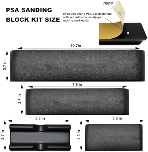 24Pcs PSA Adjustable Sanding Block Kit,Hand Abrasives Auto Body Sanding Block Set with 20pcs Self Adhesive Sandpaper,Flexible for Automotive Paint and Woodworking Sand Furniture