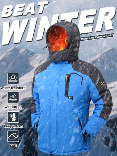 QPNGRP Mens Waterproof Ski Snowboard Jacket Winter Windproof Snow Coat