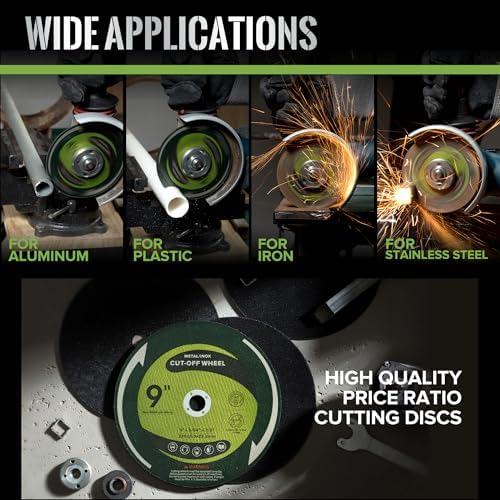 25PCS 9" Cut Off Wheels 9" x.075 x7/8" Metal & Stainless Steel Cutting Discs for Angle Grinder