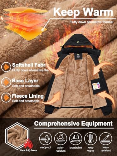 QPNGRP Mens Waterproof Ski Snowboard Jacket Winter Windproof Snow Coat