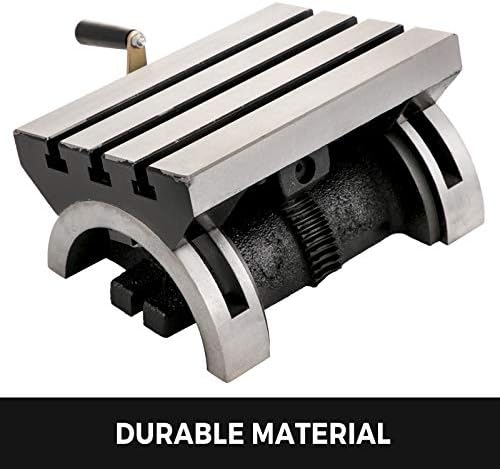 BestEquip Tilting Milling Table 10x7inch Tilting Angle Milling Machine 0-80°Adjustable Swivel Angle Plate with 3 T-slots and an Adjustable Crank Handle Heavy Duty Tilting Milling Machine for Grinding