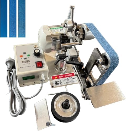Belt Grinder Sander, 30 x 1-Inch Variable Speed Belt Polisher with VFD, 750W Electric Grinding Machine with 2 Grinding Moulds & 3 PCS Sanding Belts for Metalworking, Knife Making