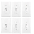 Baomain 6-Pack 15 Amp Toggle Light Switch with Wall Plate, 3-Way, Residential/Commercial Grade, On/Off Switch, Glossy White, UL Certified
