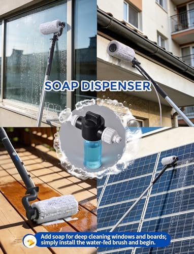 20.34ft Telescopic Water-Fed Washing Kit with Soap Dispenser