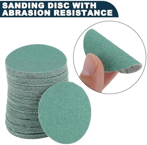 Car Sanding Discs 2inch 100 Grit Abrasion Resistance | Round Hook and Loop Sandpaper Green 50 Pcs