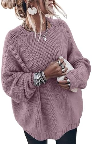 Womens Oversized Sweaters Loose Solid Casual Long Sleeve Mock Neck Knitted Jumper Tops