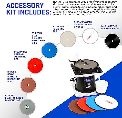 Hi-Tech Diamond 8" All-U-Need Lapidary Machine, Rock Polishing Kit