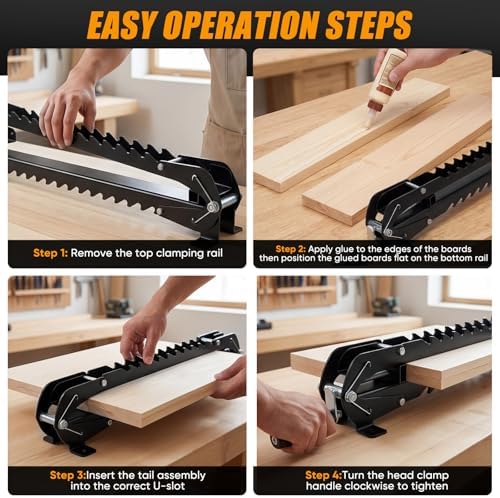 24" panel clamps woodworking 2 Pack, 4-Way Pressure Parallel Clamp