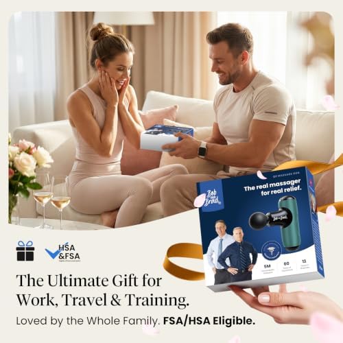 BOB AND BRAD Q2 Mini Massage Gun, Pocket-Sized Deep Tissue Massager Gun, Portable Percussion Muscle Massager Gun, Ultra Small & Quiet Muscle Massage Gun with Carry Case