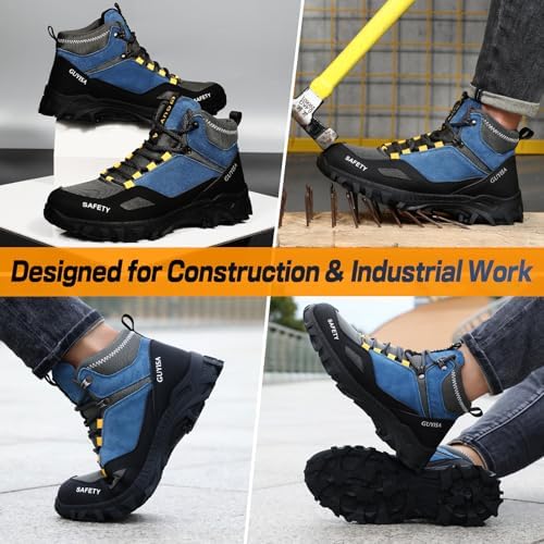 GUSAYEX Steel Toe Boots for Men Puncture Resistant Work Boots