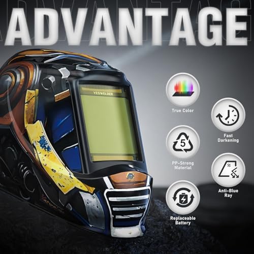 YESWELDER Auto Darkening Welding Helmet, Large View, LYG-M800H-MC