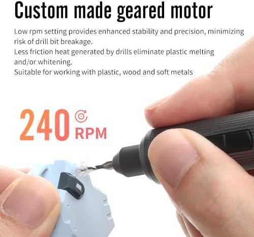 DSPIAE AT-ED Orbit Electric Hand Drill, Hobby Model Mini Drill Pen, Gray
