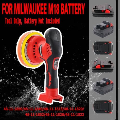 Cordless Car Buffer Polisher for Milwaukee m18 Battery, Power Polisher for Car Detailing/Polishing/Waxing(Battery Not Included)