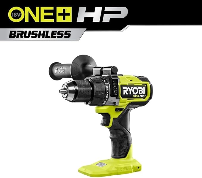 RYOBI ONE+ HP 18V Brushless Cordless 1/2 in. Hammer Drill Kit with (2) 2.0 Ah Batteries, Charger, and Bag (PBLHM101K2)