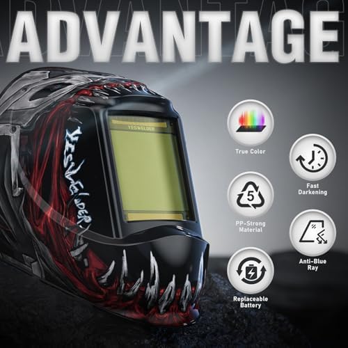 YESWELDER Auto Darkening Welding Helmet, Large View, LYG-M800H-SK
