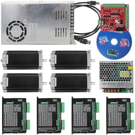 4 Axis Nema23 Stepper Motor Driver USB Mach3 CNC Router Controller Kit 36V