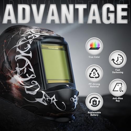 YESWELDER Auto Darkening Welding Helmet, Large View, LYG-M800H-FL