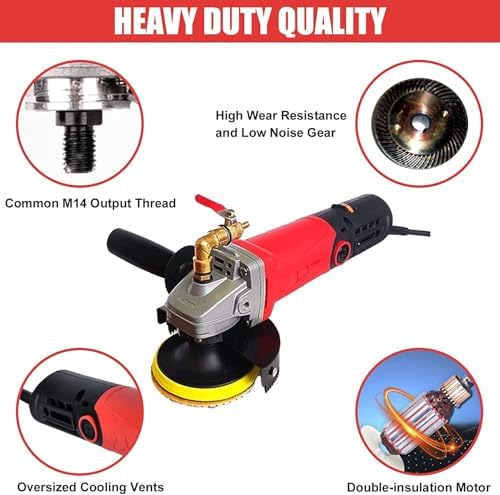 Wet Polisher 860 W / 110 V Wet Buffer with 4'' Diamond Polishing Pad Low-noise Stone Polisher Variable Speed Buffing Machine for Concrete, Marble, Granite, Ceramic Tile