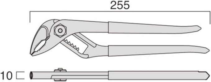 Fujiya Water Pump Pliers Black Gold with Spring, 110-250S-BG 10 Inch