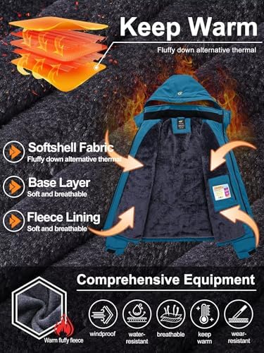 QPNGRP Mens Waterproof Ski Snowboard Jacket Winter Windproof Snow Coat