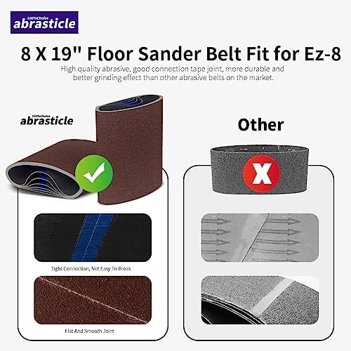 12 Packs 8 x 19 inch 150 Grit Cloth Floor Sanding Belts Ideal for Sanding Commercial and Residential Flooring