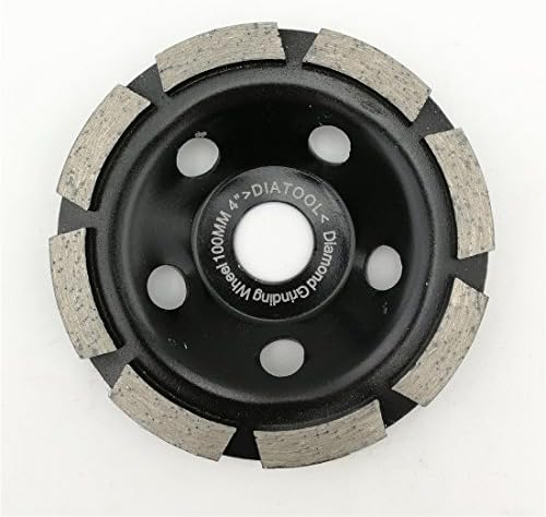 SHDIATOOL 4 Inch Single Row Diamond Grinding Cup Wheel for Concrete Granite Marble Masonry Brick Fits 5/8 Inch Arbor