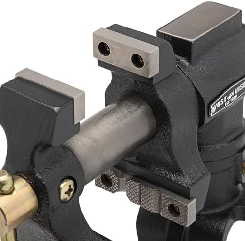 Yost Model 2.5R 2.5" Rotating Jaw Set Head Bench Vise | 2-1/2 Inch Maximum Jaw Width | Clamp On Swivel Base | Built-In Anvil