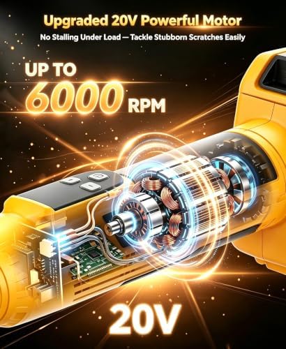 Cordless Mini Buffer Polisher Compatible with Dewalt 20V Battery-8 Speed