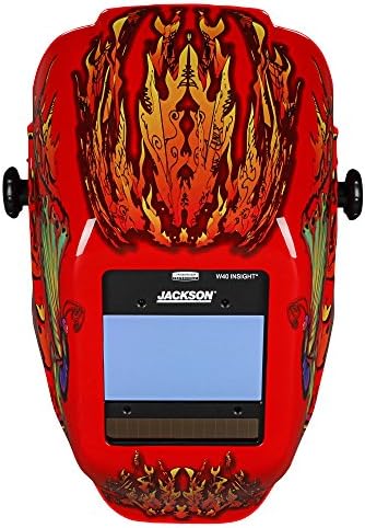 Jackson Safety Ultra-Lightweight Insight Digital Variable Auto Darkening Filter Welding Helmet, Nylon, Halo X, Flaming Butterfly, Universal Size, 46109
