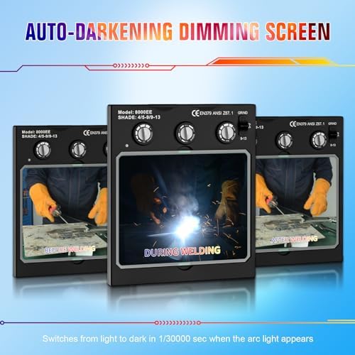 TRQWH Welding Lens Auto Darkening Welding Helmet Lens True Color Technology with 4 Arc Sensor Ajustable Shade Range 4/5-13 Automatic LCD Lens Dimming Shade Filter 4.49x5.24in Auto Welding Lens