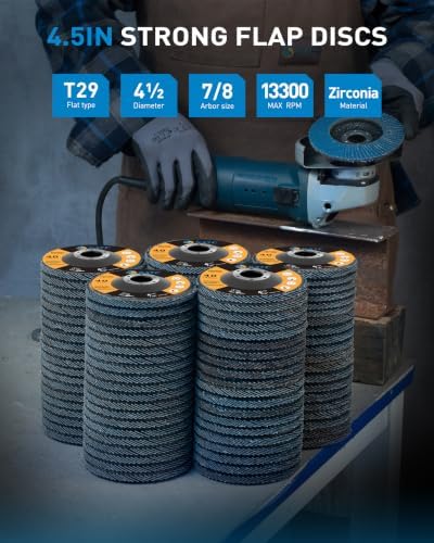S SATC 100 PCS Premium 4 1/2" Flap Discs T29 Abrasive Zirconia Grinding Wheels 40 Grit for Rust Removal Grinding