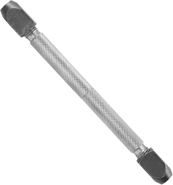 Steel Pin Vise Hand Drill with Twisted Drill Bit, Ergonomic Slip-Resistant Handle, Watch Repair Tool for Watchmakers