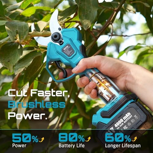 SEESII 2-in-1 Pole Electric Pruning Shears, 1.8" Cut Pole Cordless Pruner