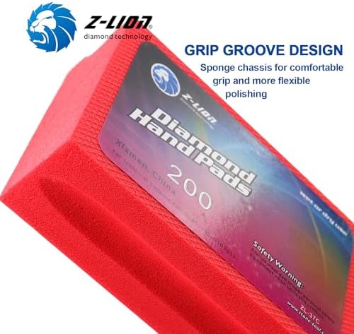 Z-Lion Electroplated Diamond Hand Polishing Pad Foam Back for Granite Marble Stone Glass Ceramic (200#)