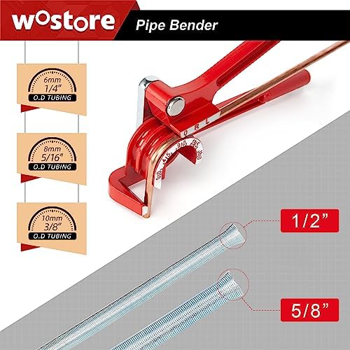 Wostore Double Flaring Tool Kit, Tube Bender 1/4-3/8" & Spring 1/2-5/8"