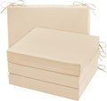 Cozyide Outdoor Chair Cushions, Waterproof Patio Seat Cushions with Adjustable Straps, Square Corner Patio Chair Cushions for Garden, Beige, 18.5x16x3 Inch (Pack of 4)