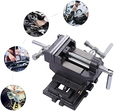 3-Inch Cross Slide Vise Drill Press Milling Vise, 3" Jaw Width, X-Y Compound Vise 2 Way Heavy Duty Bench Mount Clamp Machine Vice Holder Clamping Tool Workholding Milling Device
