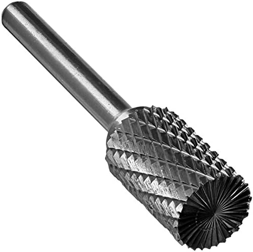 Drill America SB-6 Carbide Burr/Rotary File Cylindrical End-Cut Double Cut for Die Grinder 5/8" Dia. x 1" Cut Length with 1/4" Shank and 2-3/4" Overall Length, DUL Series