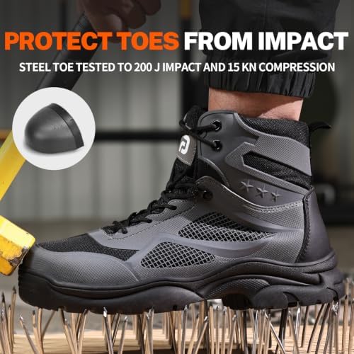 Steel Toe Boots for Men Work Indestructible Safety Boots