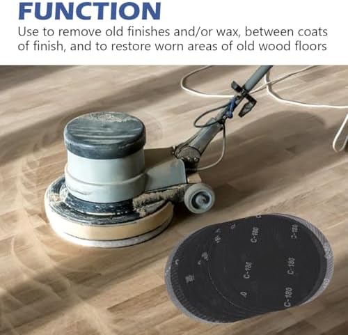 HUAALIUCHE 17" Sanding Screen Discs - Mesh Floor Sanding Screen - Black Silicon Carbide - for Wood Floors (10 Pack, 180 Grit)