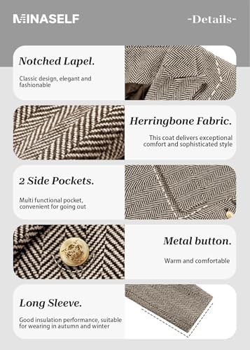 Mina Self 2026 Women's Fall Tweed Blazer Plaid Jacket Business Casual Coat