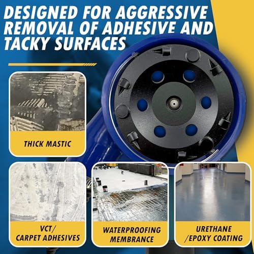 5" PCD Grinding Wheel for Epoxy, Glue, Mastic Removal, 6 Segments with Bar