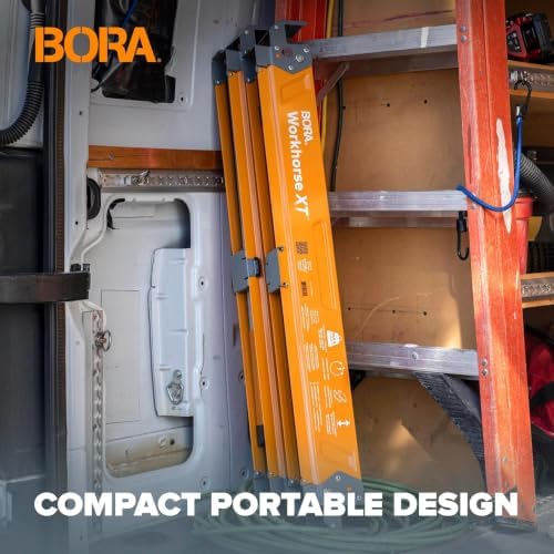 BORA Workhorse XT Saw Horses 2 Pack Adjustable Folding Heavy Duty Sawhorse