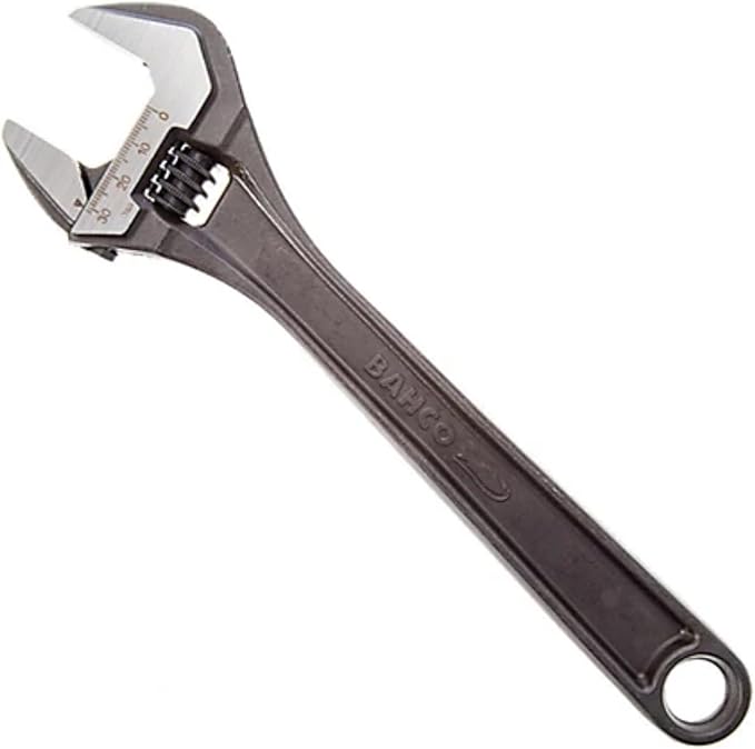 Bahco BHADJUST 3 ADJ3 Set of 3 Adjustable Wrenches (8070/8071 / 8072), Grey, 16 degree head angle