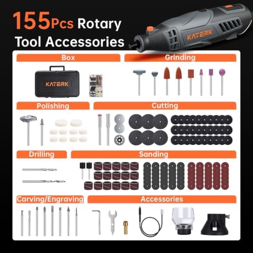 Katerk Flex Shaft Rotary Tool Kit Bundle with 260-Piece Accessories