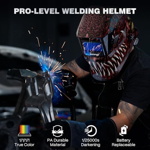 ARCCAPTAIN Welding Helmet Auto Darkening, 1/25000s Response, Shade 4/9-13