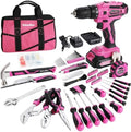 ValueMax 237 PCS Pink Home Tool Kit with Cordless Lithium-ion Drill